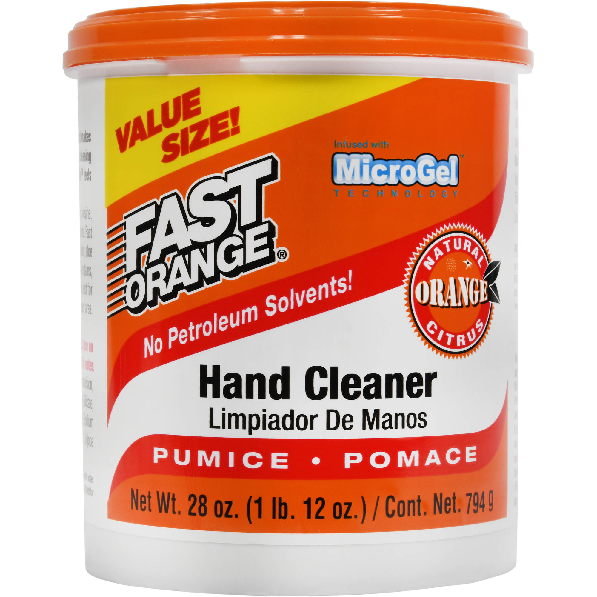 Fast Orange Hand Cleaner, Natural Orange Citrus, Pumice, Value Size - 28 oz